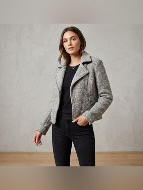 H&M Cropped Grey Wool Coat